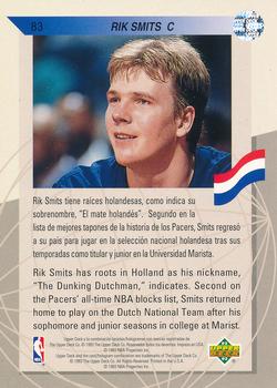 1992-93 Upper Deck European (Spanish) #83 Rik Smits Back