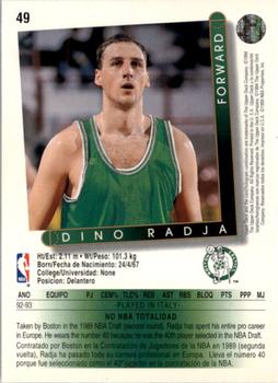 1993-94 Upper Deck Spanish #49 Dino Radja Back