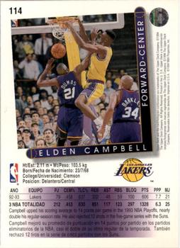 1993-94 Upper Deck Spanish #114 Elden Campbell Back