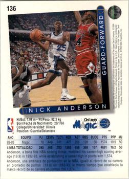 1993-94 Upper Deck Spanish #136 Nick Anderson Back