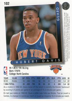 1993-94 Upper Deck French #102 Hubert Davis Back