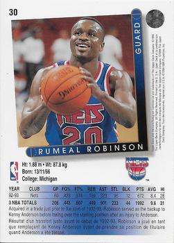 1993-94 Upper Deck French #30 Rumeal Robinson Back