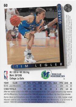 1993-94 Upper Deck French #60 Tim Legler Back