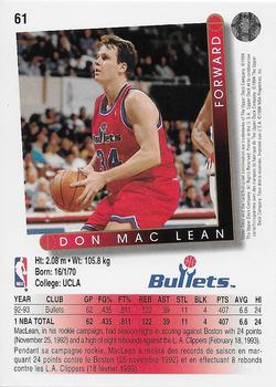 1993-94 Upper Deck French #61 Don MacLean Back