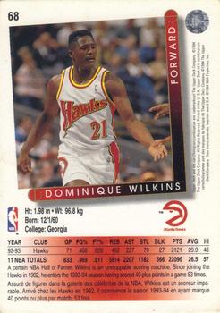 1993-94 Upper Deck French #68 Dominique Wilkins Back