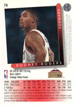 1993-94 Upper Deck French #74 Rodney Rogers Back