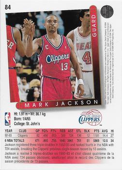 1993-94 Upper Deck French #84 Mark Jackson Back