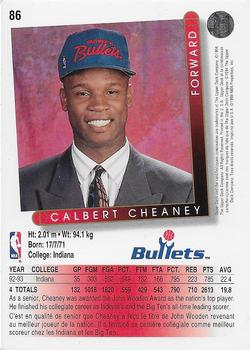 1993-94 Upper Deck French #86 Calbert Cheaney Back