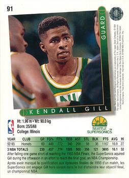 1993-94 Upper Deck French #91 Kendall Gill Back