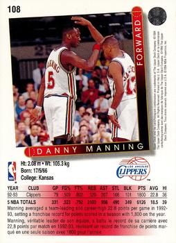 1993-94 Upper Deck French #108 Danny Manning Back