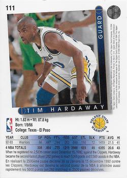 1993-94 Upper Deck French #111 Tim Hardaway Back