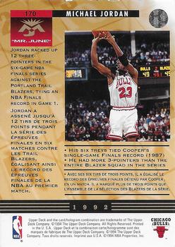 1993-94 Upper Deck French #170 Michael Jordan / Three-Point King Back