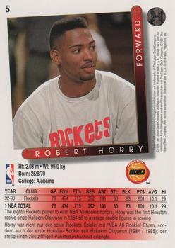 1993-94 Upper Deck German #5 Robert Horry Back