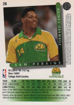 1993-94 Upper Deck German #28 Sam Perkins Back