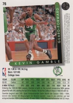 1993-94 Upper Deck German #76 Kevin Gamble Back