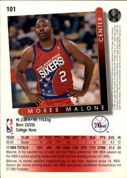1993-94 Upper Deck German #101 Moses Malone Back