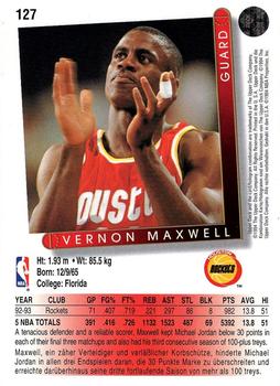 1993-94 Upper Deck German #127 Vernon Maxwell Back