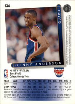 1993-94 Upper Deck German #134 Kenny Anderson Back