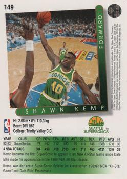 1993-94 Upper Deck German #149 Shawn Kemp Back