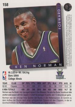 1993-94 Upper Deck German #158 Ken Norman Back
