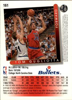 1993-94 Upper Deck German #161 Tom Gugliotta Back
