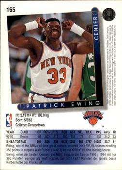 1993-94 Upper Deck German #165 Patrick Ewing Back