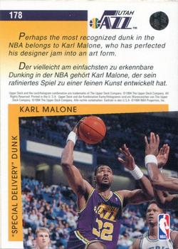 1993-94 Upper Deck German #178 Karl Malone Back