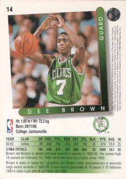 1993-94 Upper Deck Italian #14 Dee Brown Back