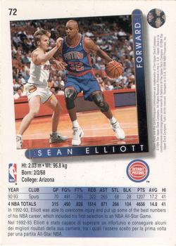 1993-94 Upper Deck Italian #72 Sean Elliott Back