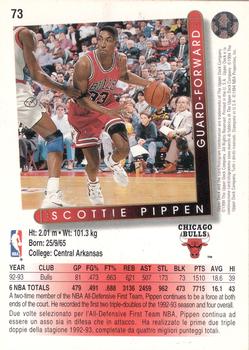 1993-94 Upper Deck Italian #73 Scottie Pippen Back