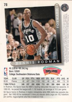 1993-94 Upper Deck Italian #78 Dennis Rodman Back