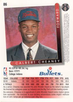 1993-94 Upper Deck Italian #86 Calbert Cheaney Back