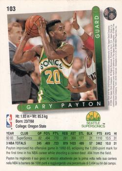 1993-94 Upper Deck Italian #103 Gary Payton Back