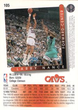 1993-94 Upper Deck Italian #105 Larry Nance Back