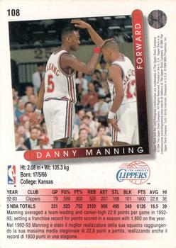 1993-94 Upper Deck Italian #108 Danny Manning Back