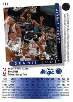1993-94 Upper Deck Italian #117 Dennis Scott Back