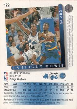 1993-94 Upper Deck Italian #122 Anthony Bowie Back