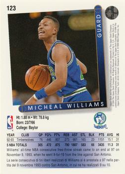 1993-94 Upper Deck Italian #123 Micheal Williams Back
