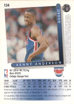 1993-94 Upper Deck Italian #134 Kenny Anderson Back