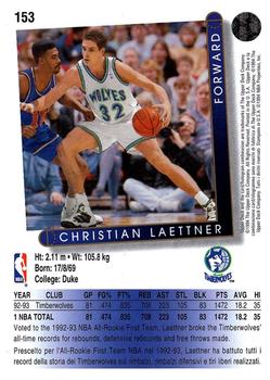 1993-94 Upper Deck Italian #153 Christian Laettner Back