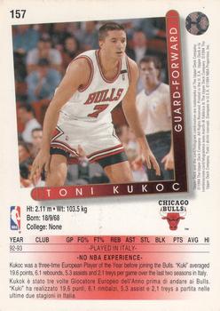 1993-94 Upper Deck Italian #157 Toni Kukoc Back