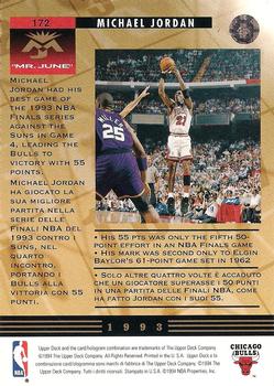 1993-94 Upper Deck Italian #172 Michael Jordan / 55-Point Game Back