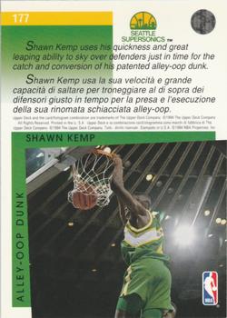 1993-94 Upper Deck Italian #177 Shawn Kemp Back