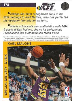 1993-94 Upper Deck Italian #178 Karl Malone Back