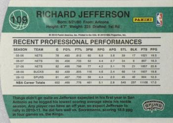 2010-11 Donruss - Die Cuts Emerald #109 Richard Jefferson Back