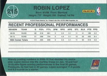 2010-11 Donruss - Die Cuts Emerald #215 Robin Lopez Back