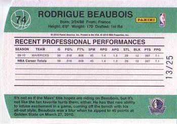 2010-11 Donruss - Die Cuts Ruby #74 Rodrigue Beaubois Back