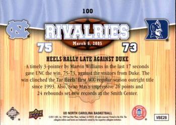 2010-11 Upper Deck North Carolina Tar Heels #100 North Carolina Tar Heels / Duke Blue Devils Back