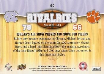2010-11 Upper Deck North Carolina Tar Heels #90 Michael Jordan / Horace Grant Back