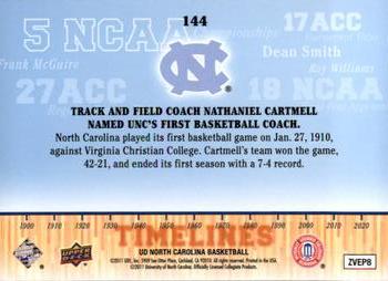 2010-11 Upper Deck North Carolina Tar Heels #144 Nathaniel Cartmell Back